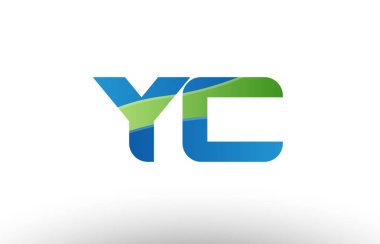 mavi yeşil yc y c Alfabe harf logo birlikte simgesi tasarım
