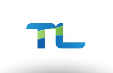 mavi yeşil tl t l Alfabe harf logo birlikte simgesi tasarım