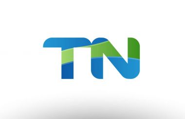 mavi yeşil tn t n Alfabe harf logo birlikte simgesi tasarım