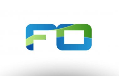 mavi yeşil fo f o Alfabe harf logo birlikte simgesi tasarım