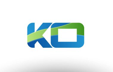 mavi yeşil ko k o Alfabe harf logo birlikte simgesi tasarım