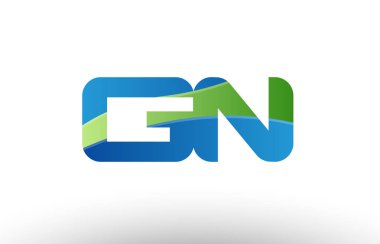 mavi yeşil gn g n Alfabe harf logo birlikte simgesi tasarım