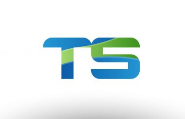 mavi yeşil ts t s Alfabe harf logo birlikte simgesi tasarım