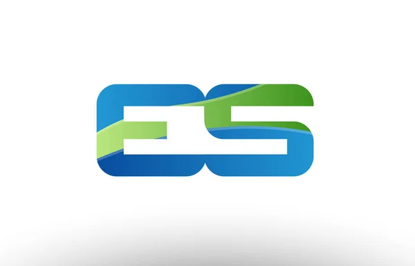 Blue green es e s alphabet letter logo combination icon design — Stock Vector