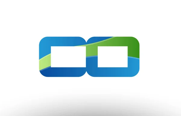 Синій зелений c o алфавіт літери логотип комбінації іконка дизайн — стоковий вектор