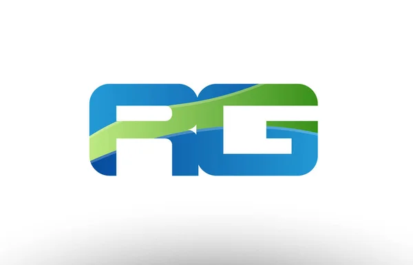 Синій зелений rg r g абетка літери логотип комбінації піктограм дизайну — стоковий вектор