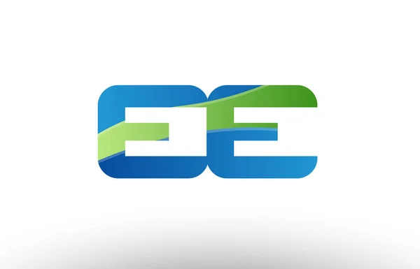 Blue green ee e e  alphabet letter logo combination icon design — Stock Vector