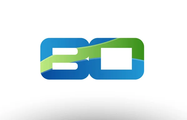 Синій зелений b b o абетка літери логотип комбінації піктограм дизайну — стоковий вектор