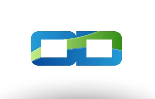 Синій зелений о-д алфавіт літери логотипу комбінації іконка дизайн — стоковий вектор