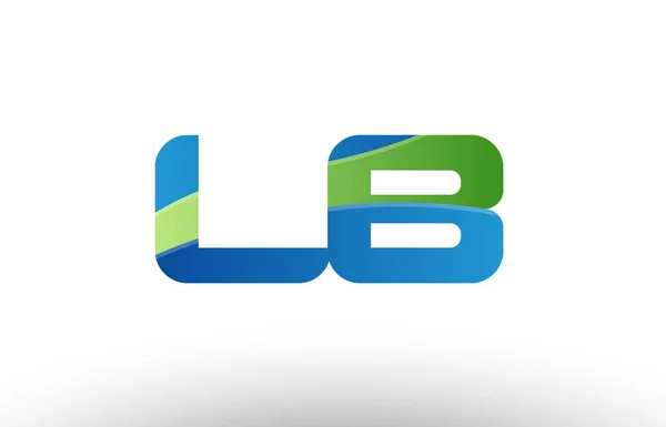 Blue green lb l b alfabet huruf logo kombinasi desain ikon - Stok Vektor