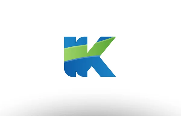 Blue green ik i k  alphabet letter logo combination icon design — Stock Vector