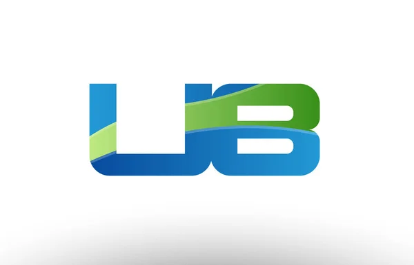 Blue green ub u b abjad logo kombinasi desain ikon - Stok Vektor