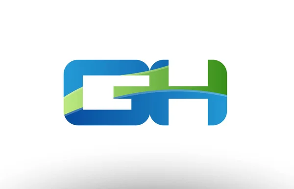 Azul verde gh g h alfabeto letra logotipo combinación icono diseño — Vector de stock