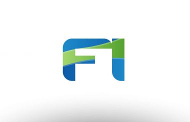 mavi yeşil fi f ben Alfabe harf logo birlikte simgesi tasarım