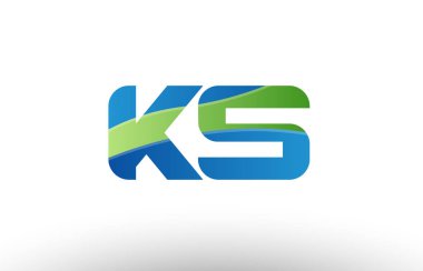 mavi yeşil ks k s Alfabe harf logo birlikte simgesi tasarım