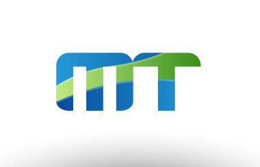 mavi yeşil mt m t Alfabe harf logo birlikte simgesi tasarım