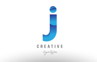 j mavi degrade Alfabe harf logo simge tasarım