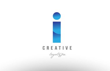 Degrade Alfabe harf logo simge tasarım mavi