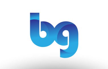 Mavi degrade bg b g Alfabe harf logo birlikte simge desig