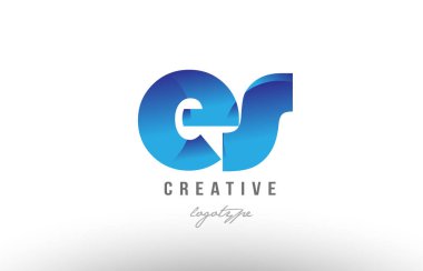 Mavi degrade es e s Alfabe harf logo birlikte simge desig