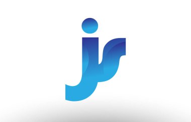 Mavi degrade js j s Alfabe harf logo birlikte simge desig