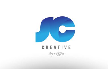 Mavi degrade sc s c Alfabe harf logo birlikte simge desig