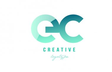 Yeşil degrade pastel modern ec e c Alfabe harf logo combina