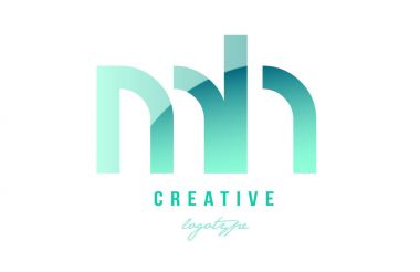 Yeşil degrade pastel modern mh m s Alfabe harf logo combina