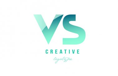 Yeşil degrade pastel modern vs v s Alfabe harf logo combina