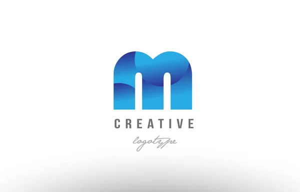 M bleu dégradé lettre alphabet logo icône design — Image vectorielle