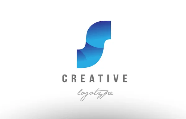 S azul gradiente alfabeto letra logotipo ícone design — Vetor de Stock
