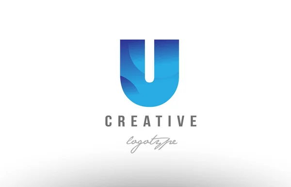 U bleu dégradé lettre alphabet logo icône design — Image vectorielle