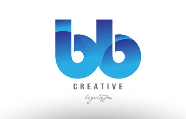 Blauwe kleurovergang bb b b alfabet letter logo combinatie pictogram desig — Stockvector