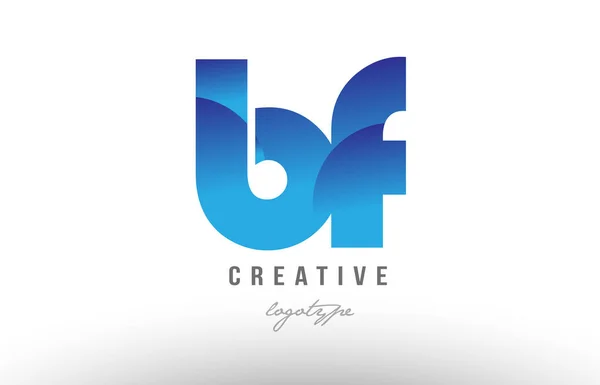 Gradiente azul bf b f alfabeto letra logotipo combinação ícone desig — Vetor de Stock