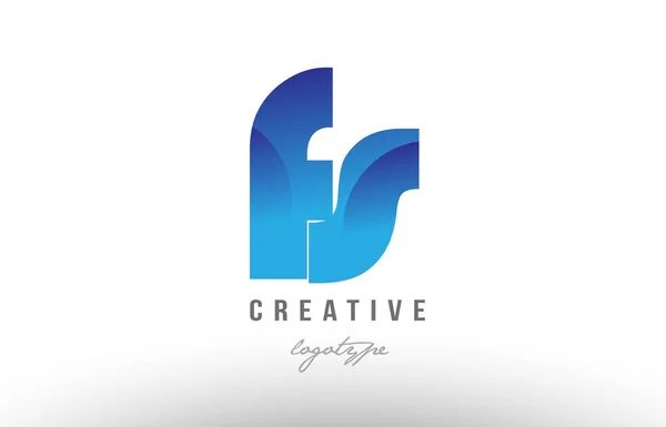 Bleu dégradé f f s lettre alphabet logo combinaison icône désir — Image vectorielle