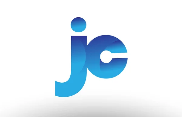 Blauer Verlauf jc j c Alphabet Buchstabe Logo Kombination Symbol desig — Stockvektor