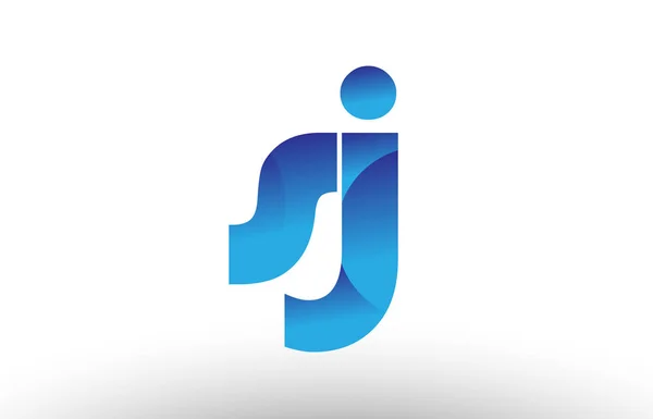 Blå tonad sj s j alfabetet brev logotyp kombination ikonen desig — Stock vektor