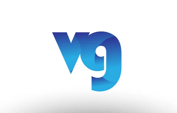 Kék színátmenet vg v g ábécé levél logó kombináció ikon desig — Stock Vector