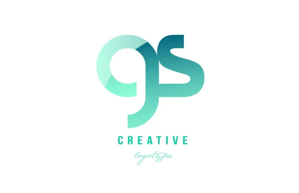 Yeşil degrade pastel modern gs g s Alfabe harf logo combina