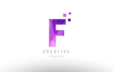 Pembe Alfabe harf logo f kareler