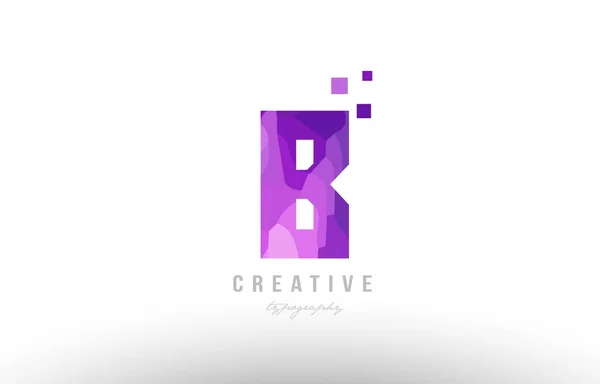 Roze alfabet letter logo b met vierkantjes — Stockvector