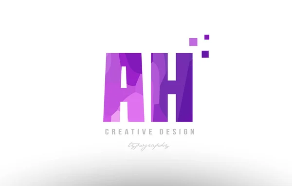 Ah h růžová abeceda dopis logo kombinaci čtverců — Stockový vektor