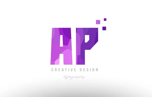 AP een p pink alfabet letter logo combinatie met vierkantjes — Stockvector