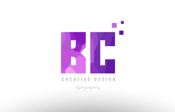 Bc b c alfabeto rosa letra logotipo combinação com quadrados — Vetor de Stock