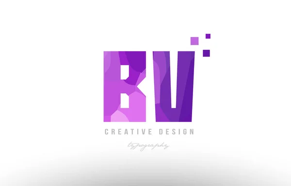 BV b v roze alfabet letter logo combinatie met vierkantjes — Stockvector