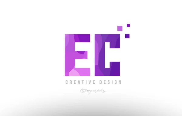 EG e c roze alfabet letter logo combinatie met vierkantjes — Stockvector