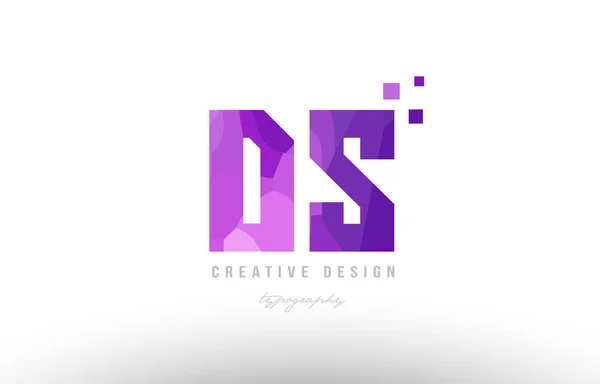 DS d s roze alfabet letter logo combinatie met vierkantjes — Stockvector