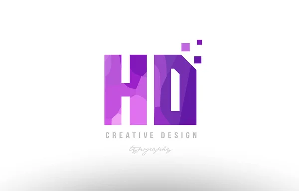 Hd h d lettre alphabet rose logo combinaison avec des carrés — Image vectorielle