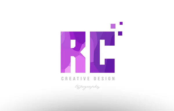 RC r c roze alfabet letter logo combinatie met vierkantjes — Stockvector