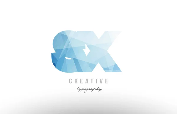 SX s x modré polygonální abeceda dopis logo ikonu kombinaci — Stockový vektor